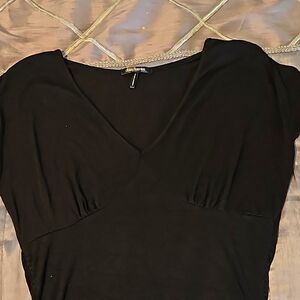 🖤 v neck black top